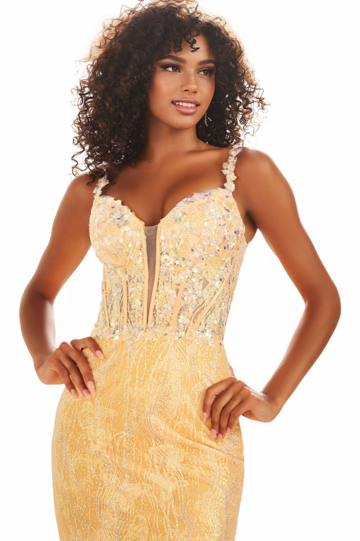 Ellie Wilde by Mon Cheri EW36038 Sequin Lace Appliques Dress