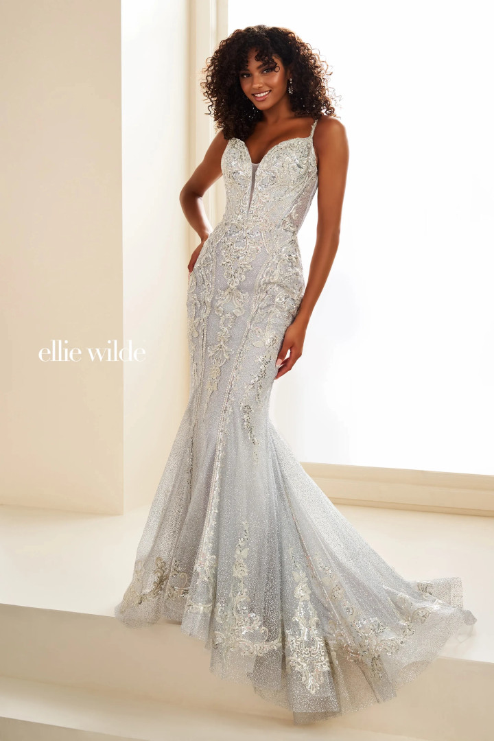 Ellie Wilde by Mon Cheri EW36056 Glitter Tulle Sequin Dress