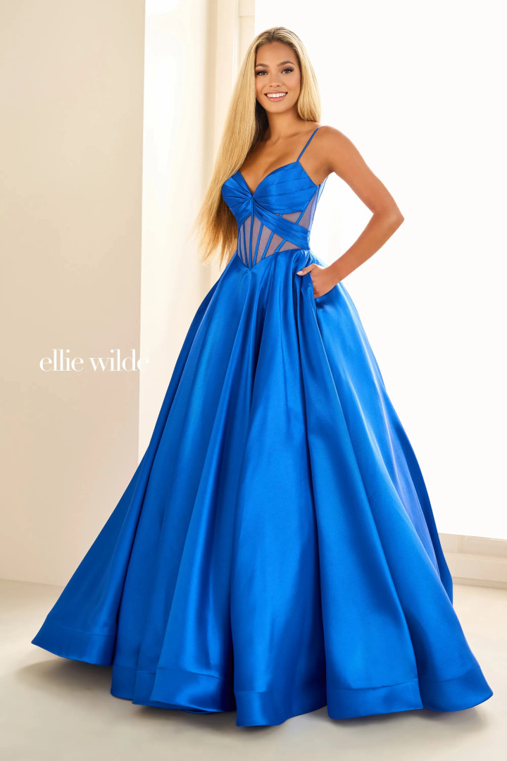 Ellie Wilde by Mon Cheri EW36073 Mikado Tulle Long Dress