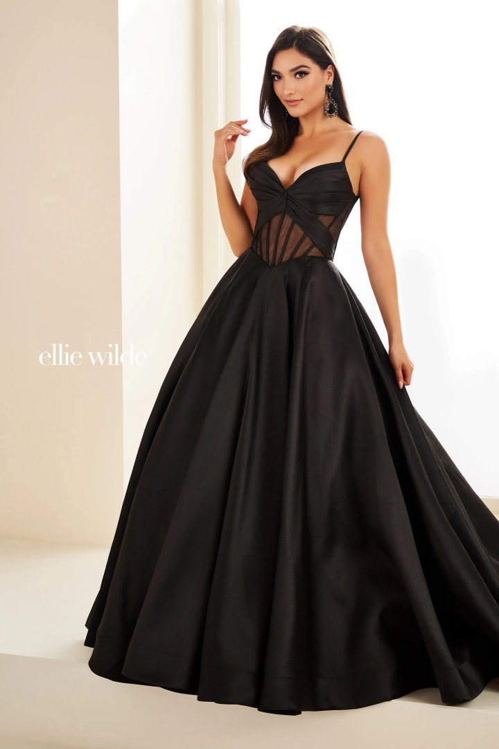 Ellie Wilde by Mon Cheri EW36073 Mikado Tulle Long Dress