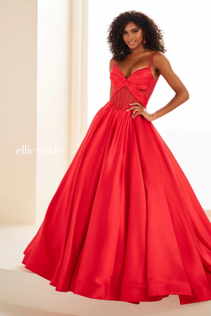 Ellie Wilde by Mon Cheri EW36073 Mikado Tulle Long Dress