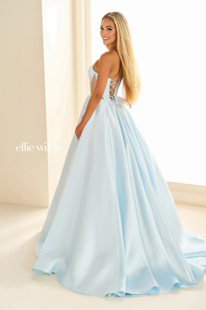 Ellie Wilde by Mon Cheri EW36025 Satin Strapless Long Dress