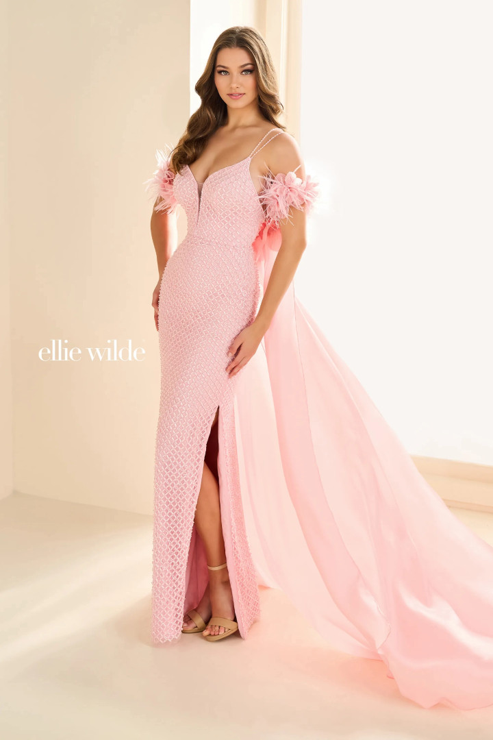 Ellie Wilde by Mon Cheri EW36027 Allover Beaded Mesh Dress