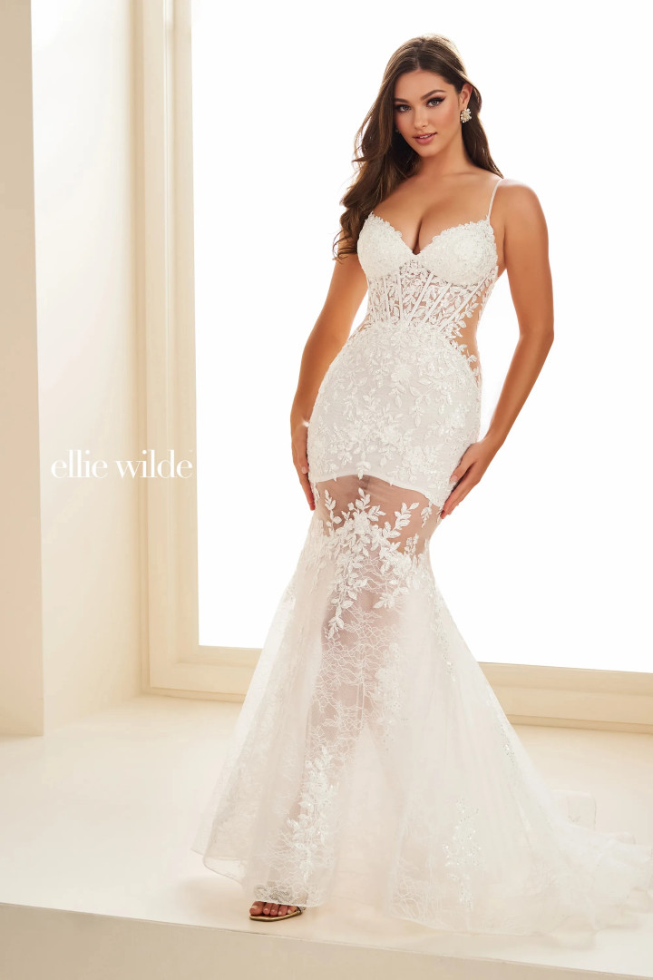 Ellie Wilde by Mon Cheri EW36050 Organza Novelty Lace Dress