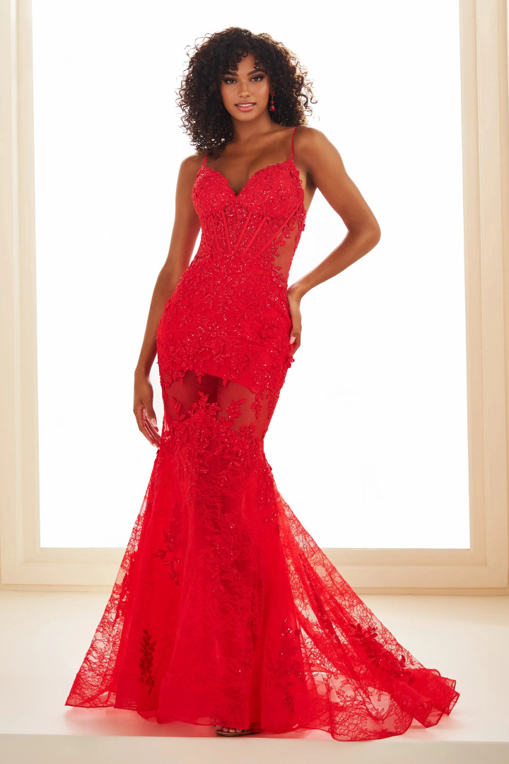 Ellie Wilde by Mon Cheri EW36050 Organza Novelty Lace Dress