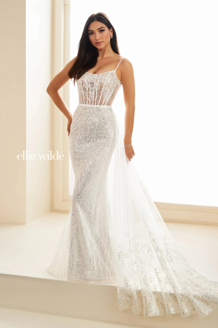 Ellie Wilde by Mon Cheri EW36075 Embroidered Tulle Dress