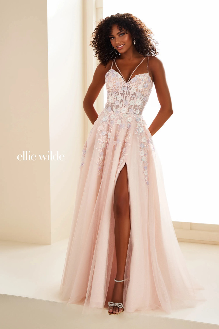 Ellie Wilde by Mon Cheri EW36079 Beading Glitter Tulle Dress
