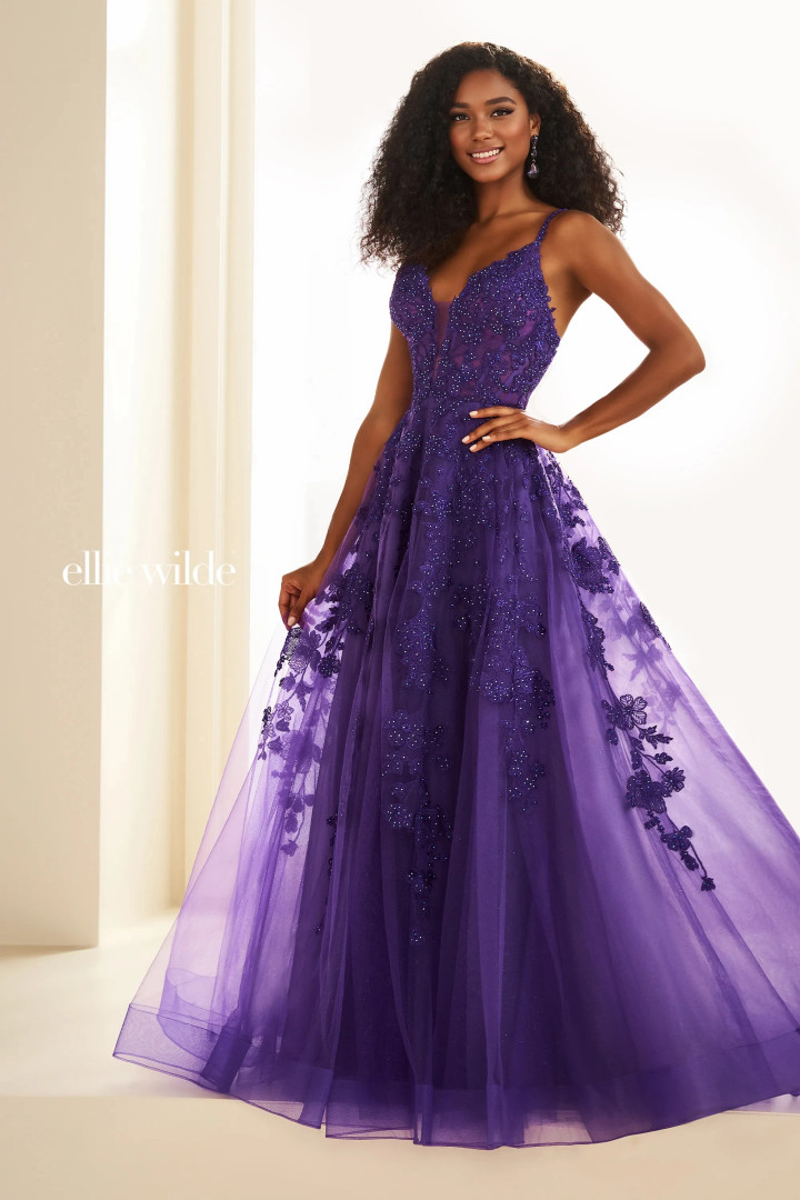 Ellie Wilde by Mon Cheri EW36015 Organza Glitter Tulle Dress