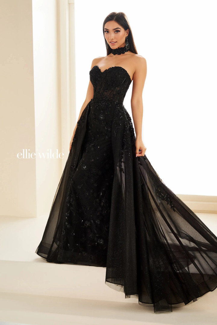 Ellie Wilde by Mon Cheri EW36028 Embroidered Tulle Dress
