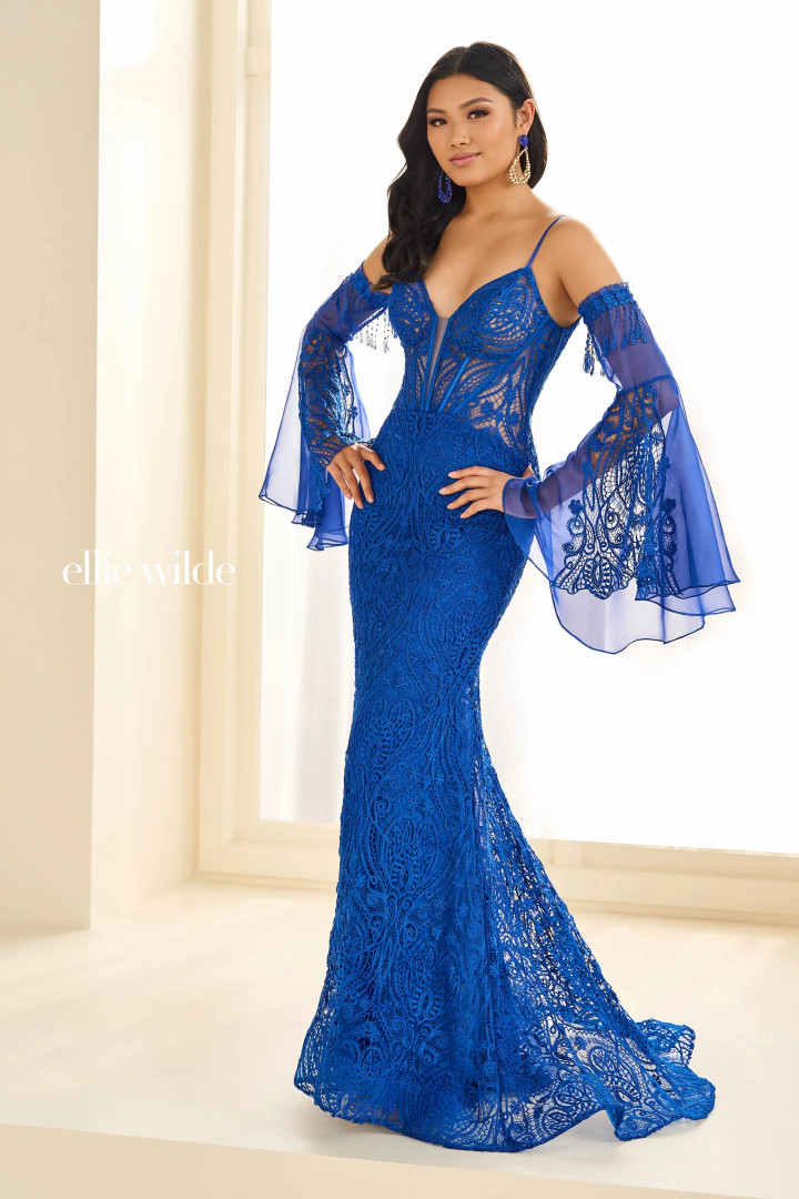 Ellie Wilde by Mon Cheri EW36030 Chiffon Tulle Mermaid Dress