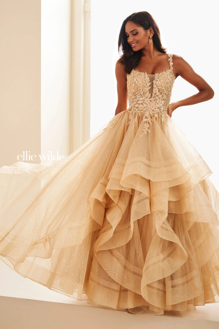 Ellie Wilde by Mon Cheri EW36035 Beading Glitter Tulle Dress