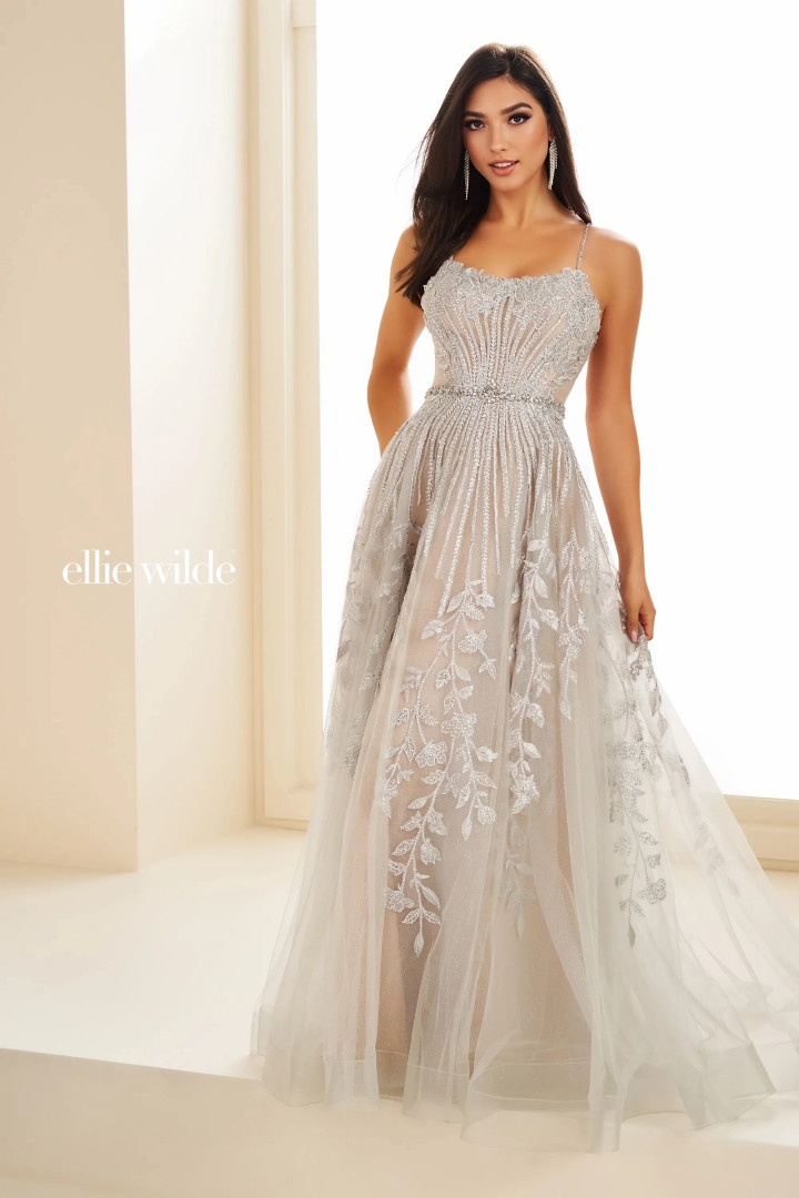 Ellie Wilde by Mon Cheri EW36068 Beading Glitter Tulle Dress