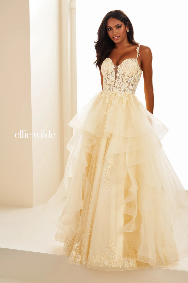 Ellie Wilde by Mon Cheri EW36081 Glitter Tulle Sequin Dress