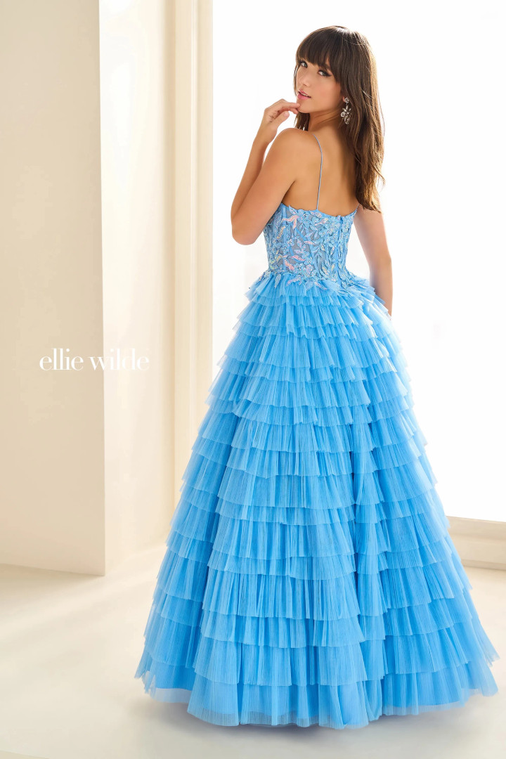 Ellie Wilde by Mon Cheri EW36086 Ruffle Tulle Sequin Dress