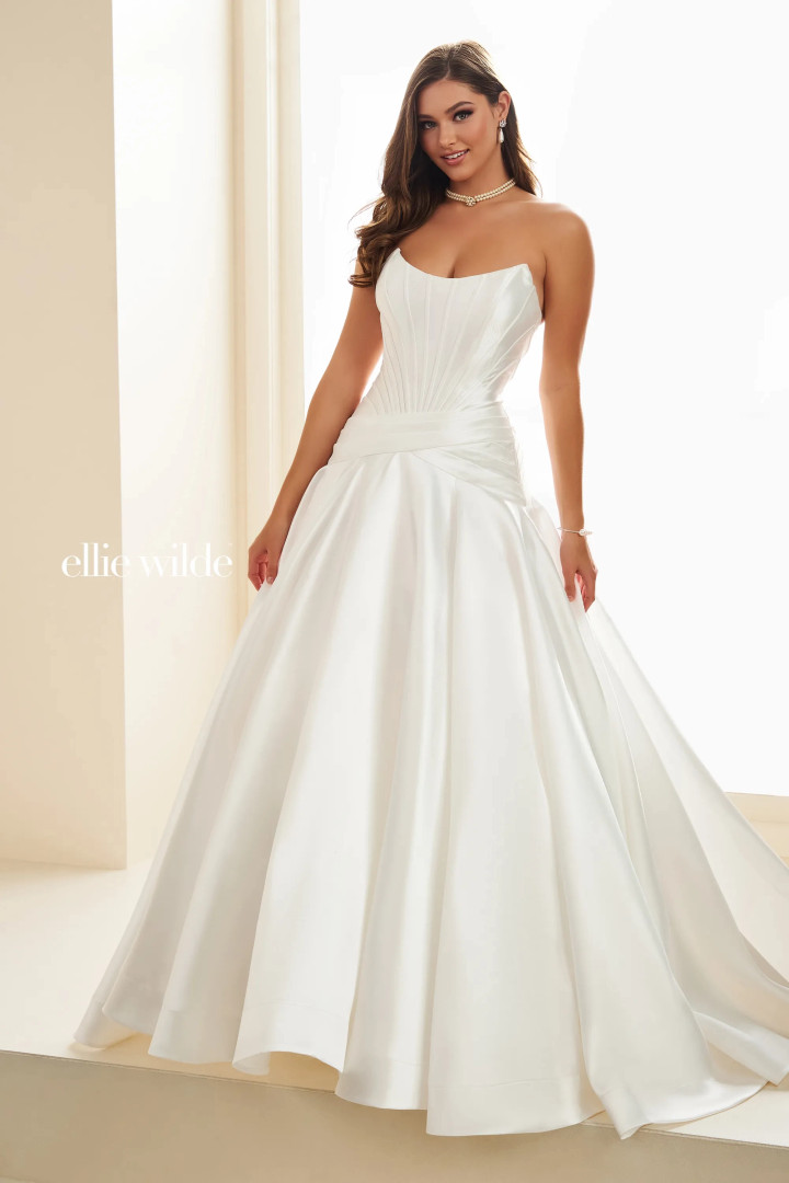Ellie Wilde by Mon Cheri EW36105 Mikado Strapless Long Dress