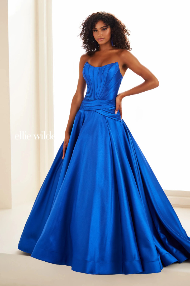 Ellie Wilde by Mon Cheri EW36105 Mikado Strapless Long Dress