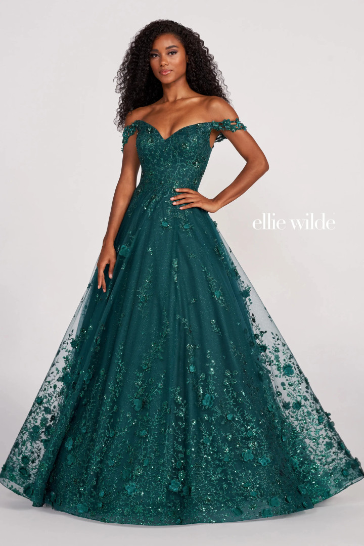 Ellie Wilde by Mon Cheri EW34113 Off-the-Shoulder Long Dress