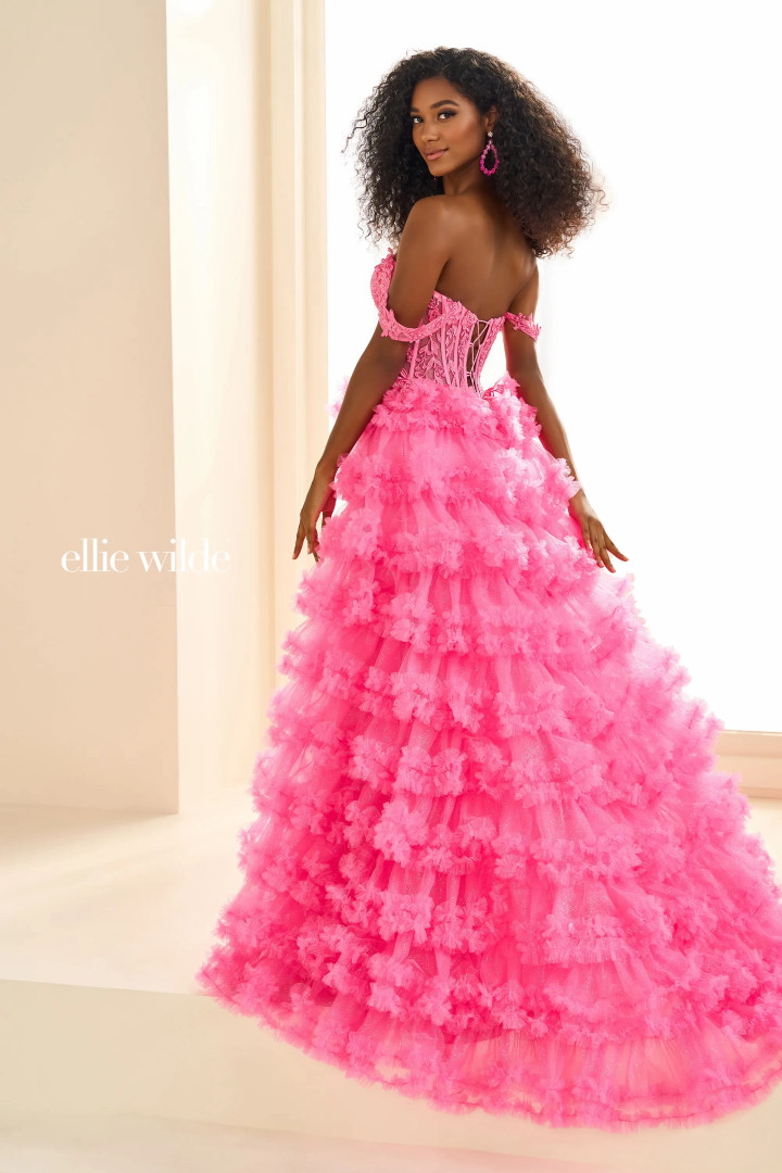 Ellie Wilde by Mon Cheri EW36201 Glitter Tulle Long Dress