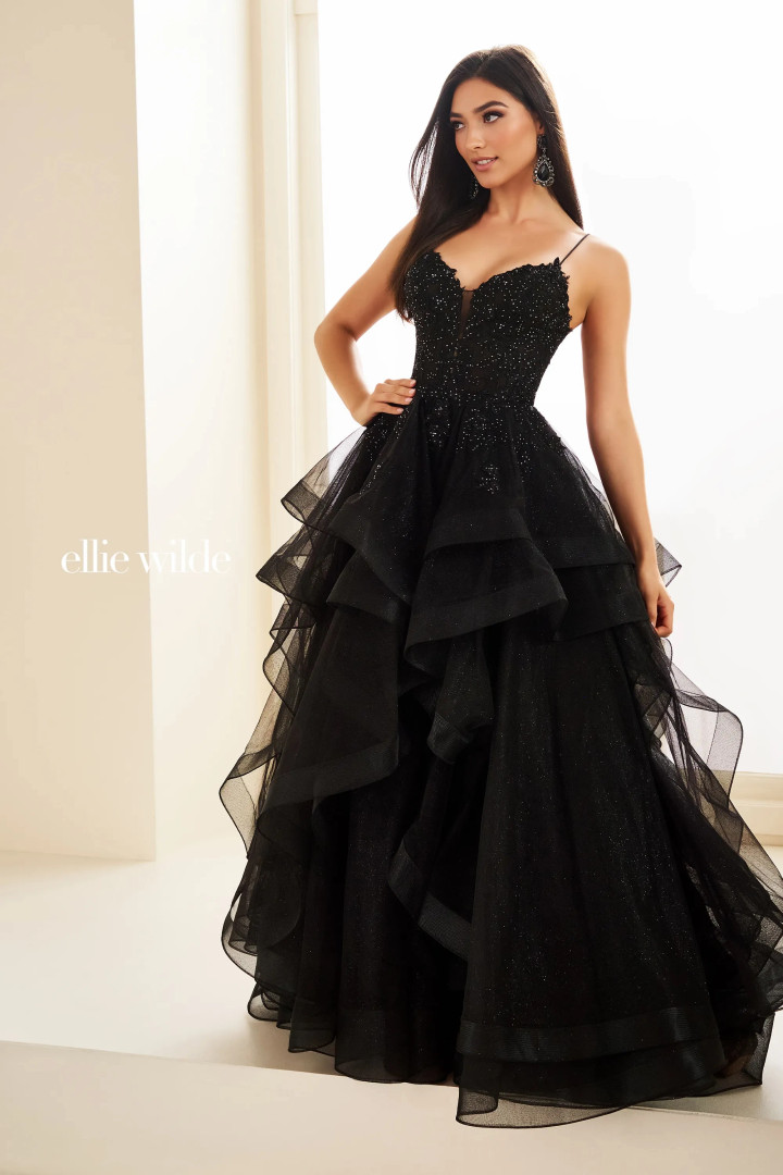 Ellie Wilde by Mon Cheri EW36203 Glitter Tulle Long Dress