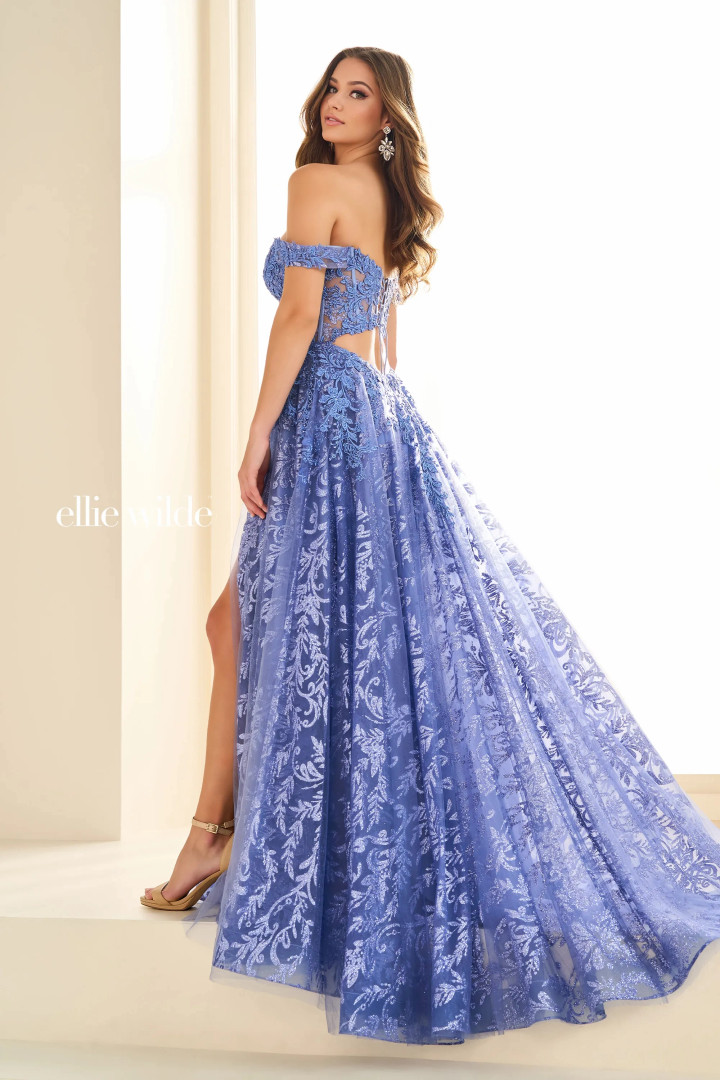Ellie Wilde by Mon Cheri EW36209 Glitter Tulle A-Line Dress