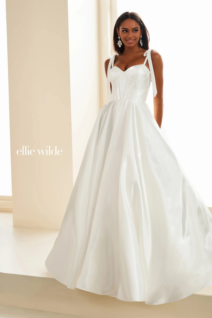 Ellie Wilde by Mon Cheri EW36210 Novelty Satin Long Dress