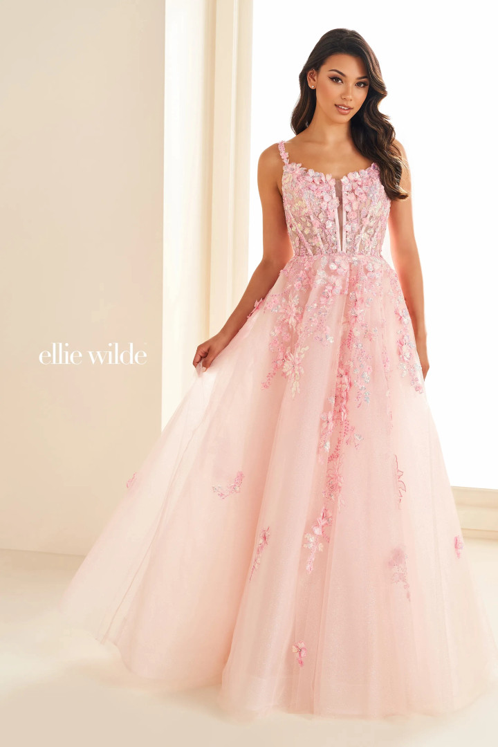 Ellie Wilde by Mon Cheri EW36213 Beading Glitter Tulle Dress