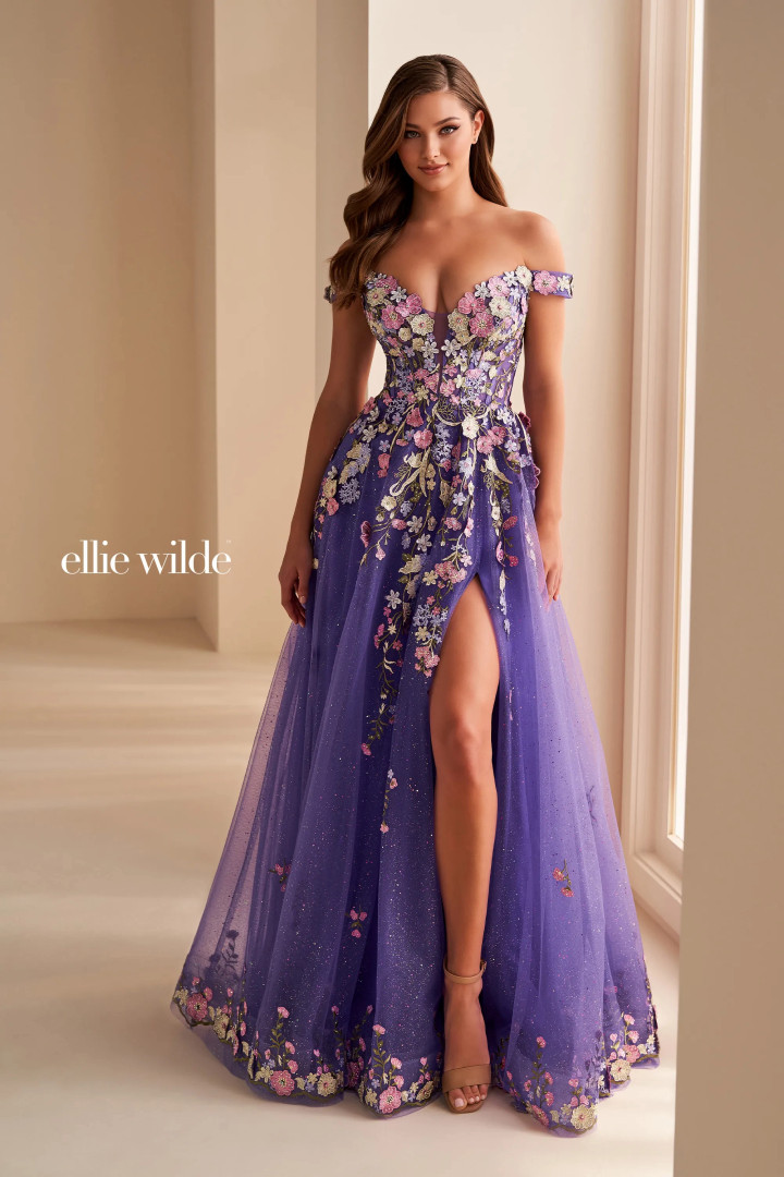 Ellie Wilde by Mon Cheri EW36215 Tulle Lace Appliques Dress