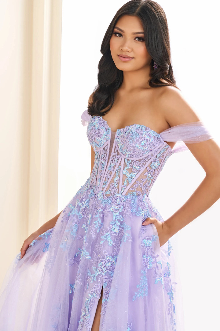 Ellie Wilde by Mon Cheri EW36217 Sequin Lace Appliques Dress