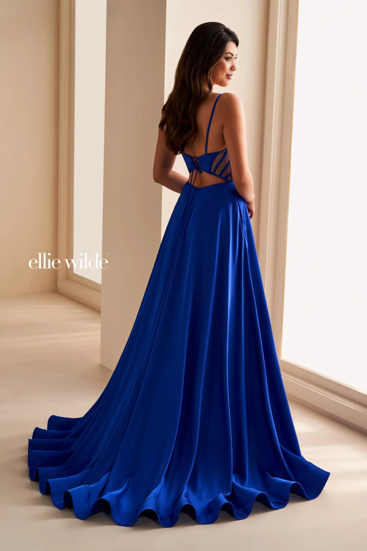 Ellie Wilde by Mon Cheri EW36227 Satin Sleeveless Long Dress