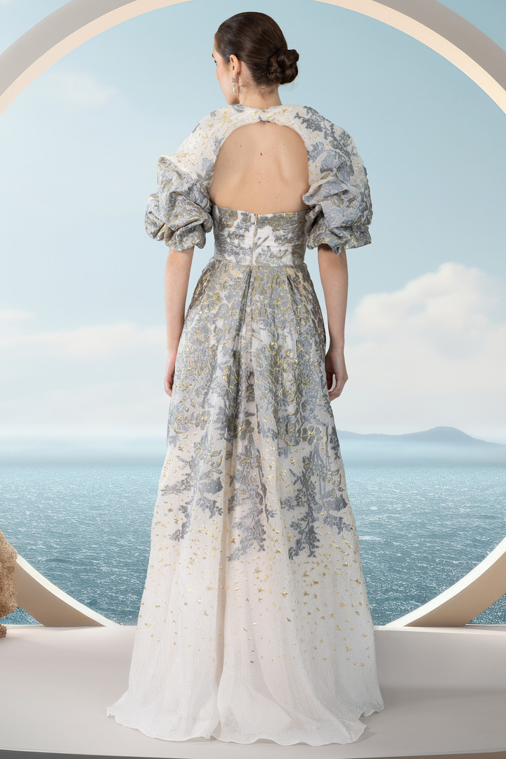 Janique 351018 Straight Neck Off Shoulder Evening Dress