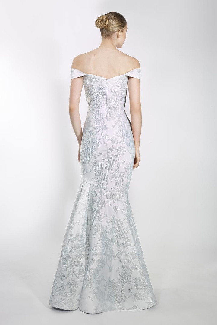 Janique 924 Floral Lace Off-Shoulder Sweetheart Neck Dress