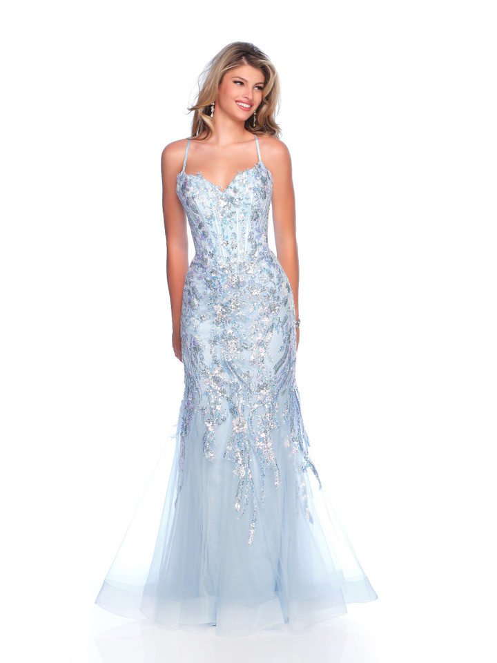 Dave and Johnny 11804 Spaghetti Straps Sleeveless Long Dress