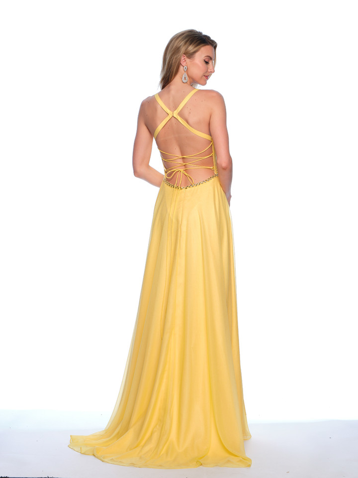 Dave and Johnny 11872 V-neckline Sleeveless Long Dress
