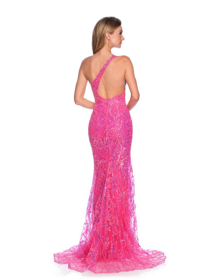 Dave & Johnny 11925 Asymmetric Neck Sleeveless Fitted Dress