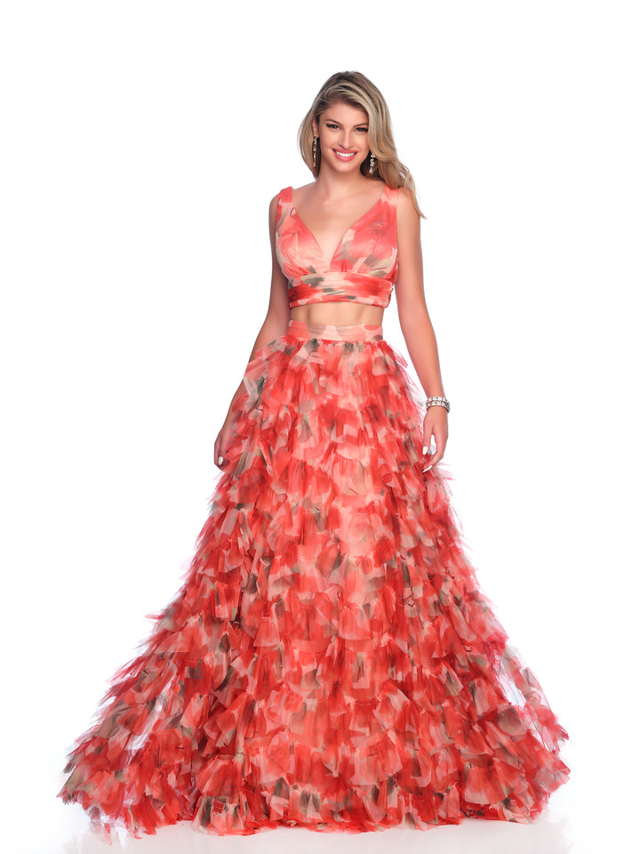 Dave and Johnny 12137 Sleeveless Ruffle Two-Piece Dress