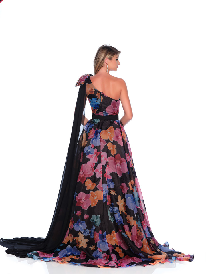 Dave and Johnny 12157 Asymmetric Neck Sleeveless Long Dress