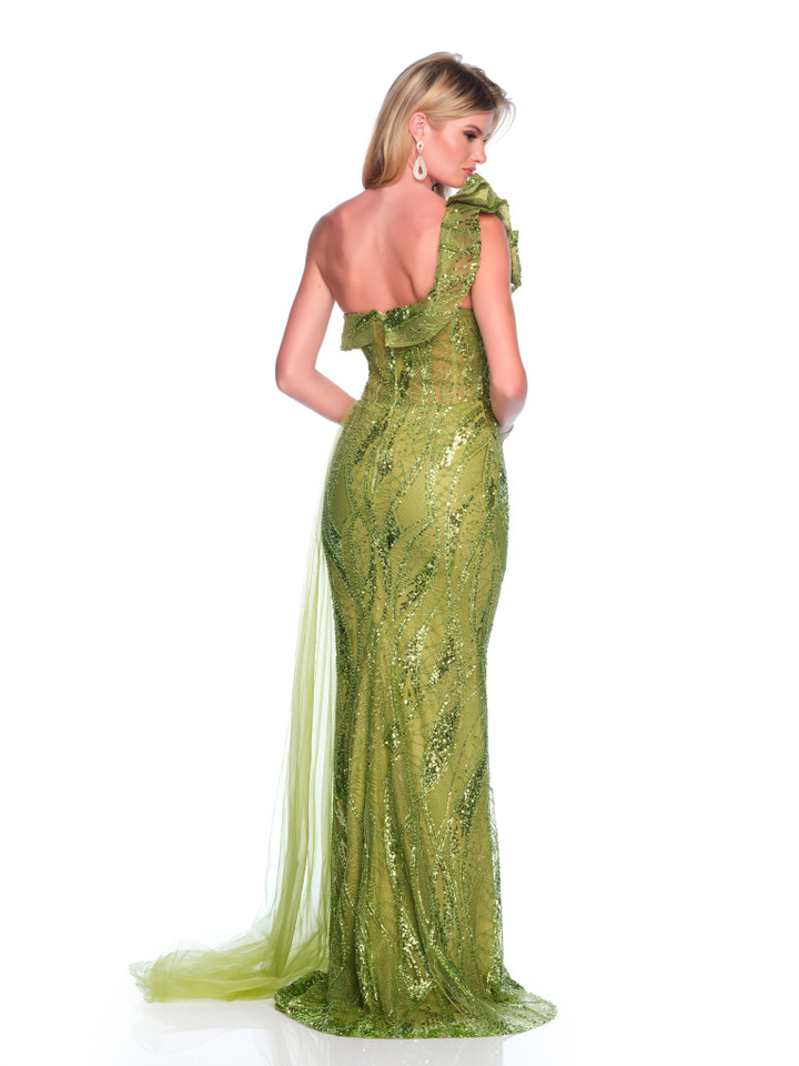 Dave and Johnny 12226 Asymmetric Neck One Shoulder Dress