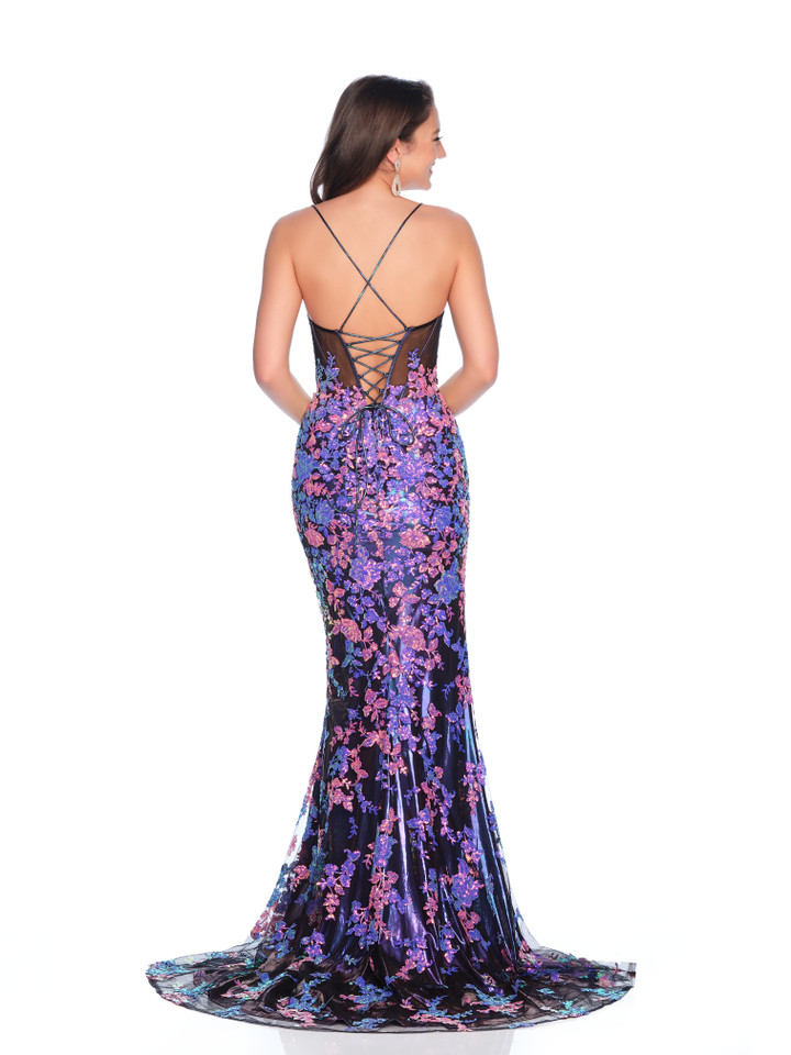 Dave and Johnny 12278 Spaghetti Straps Scoop Neck Long Dress