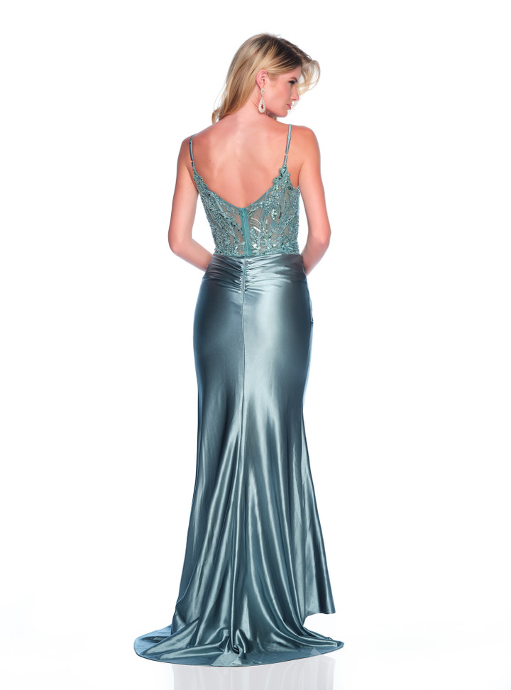 Dave and Johnny 12285 Sequins V-neck Spaghetti Straps Dress