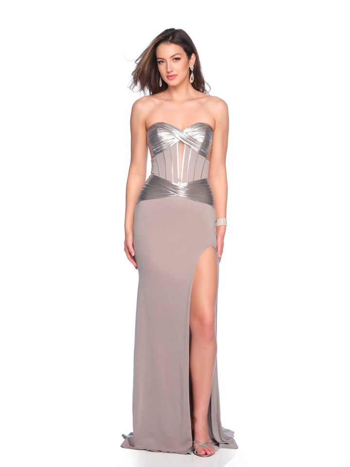 Dave and Johnny 12342 Strapless Sweetheart Neck Long Dress
