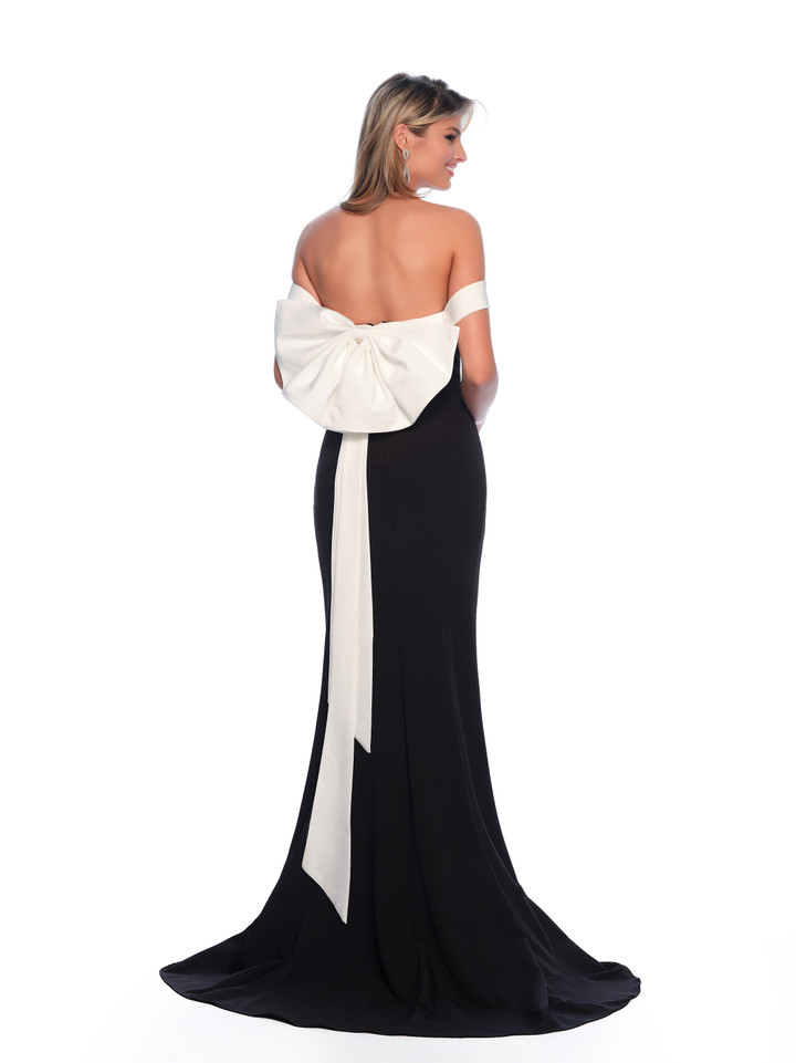 Dave and Johnny 11786 Straight Neck Off Shoulder Long Dress
