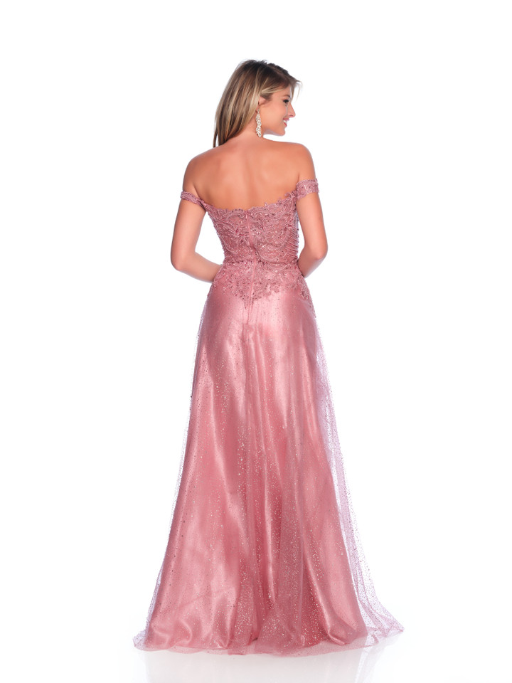 Dave and Johnny 12084 Sequins Off Shoulder Sleeve Long Dress