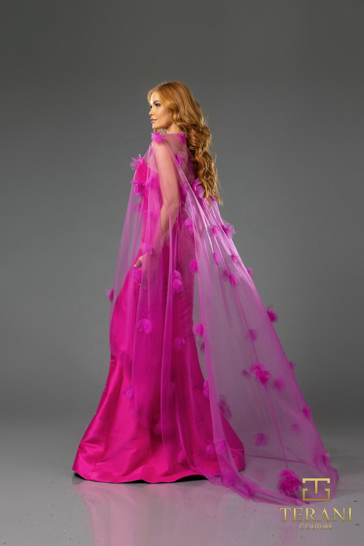 Terani Couture 251P4397 Scoop Neck Strapless Long Dress