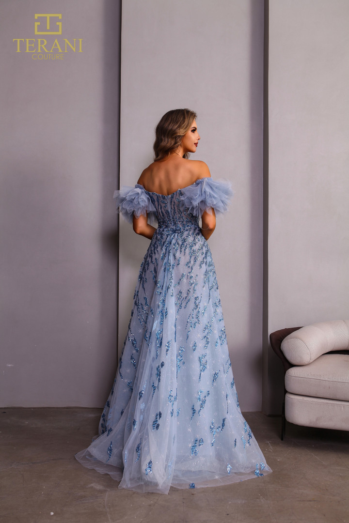 Terani Couture 251P4500 Tulle Off-Shoulder Straps Ballgown