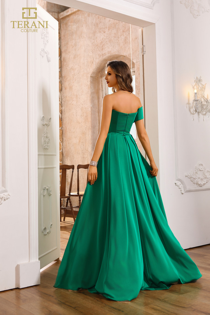 Terani Couture 251E4283 Crepe Back Satin Sleeveless Dress