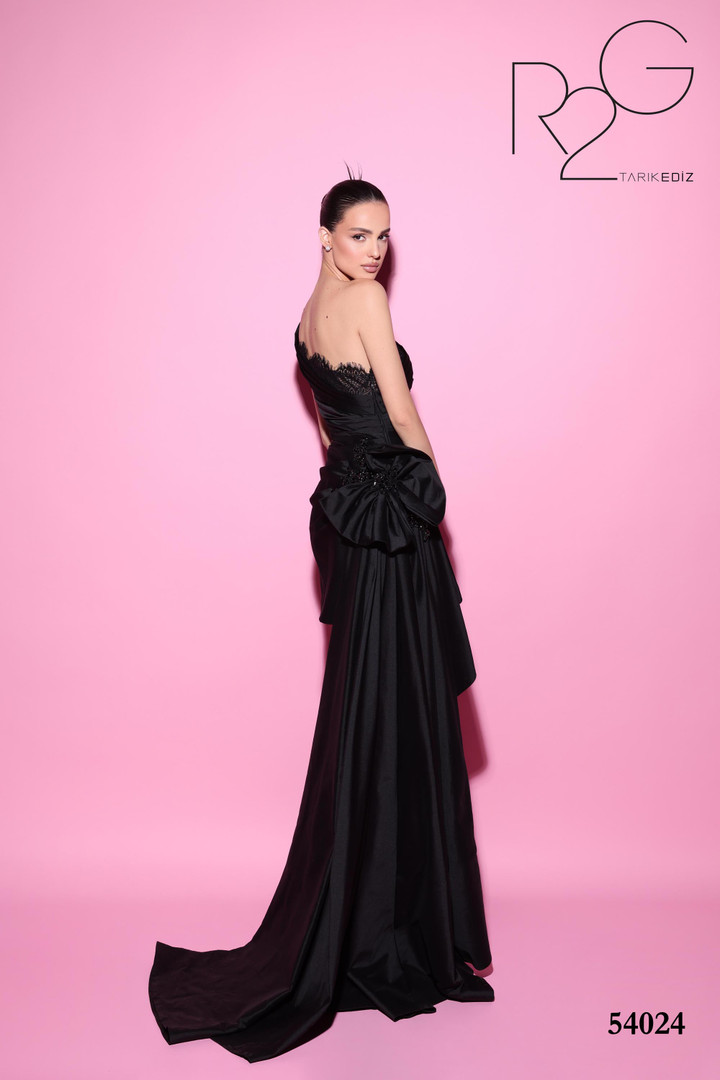 Tarik Ediz 54024 Taffeta One Shoulder Corset High Low Dress