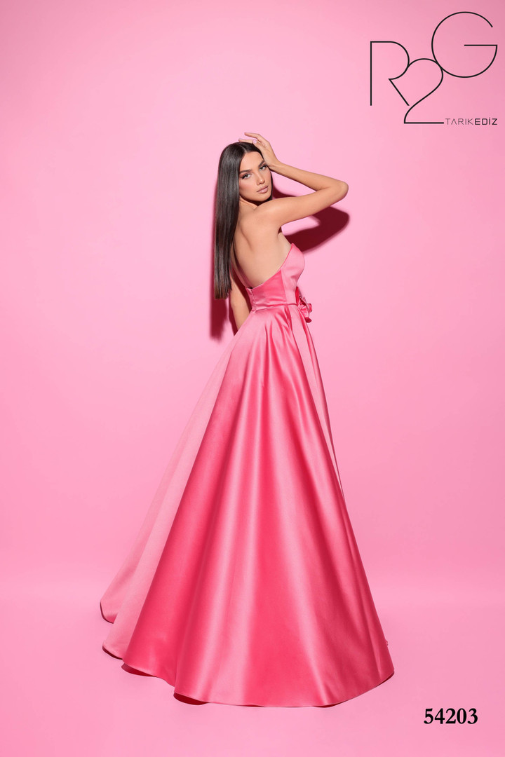 Tarik Ediz 54203 Satin Strapless Sweetheart Neckline Dress