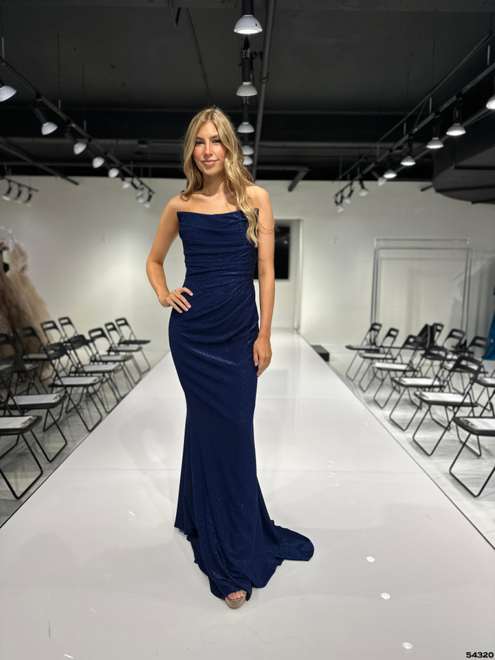 Tarik Ediz 54320 Jersey Strapless Scoop Neckline Long Dress