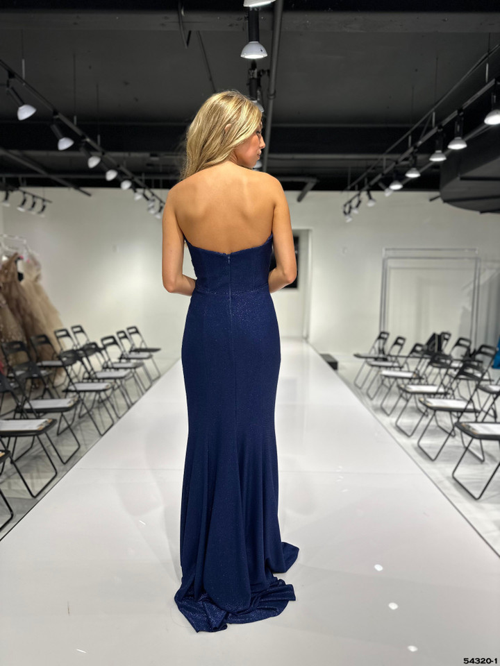 Tarik Ediz 54320 Jersey Strapless Scoop Neckline Long Dress