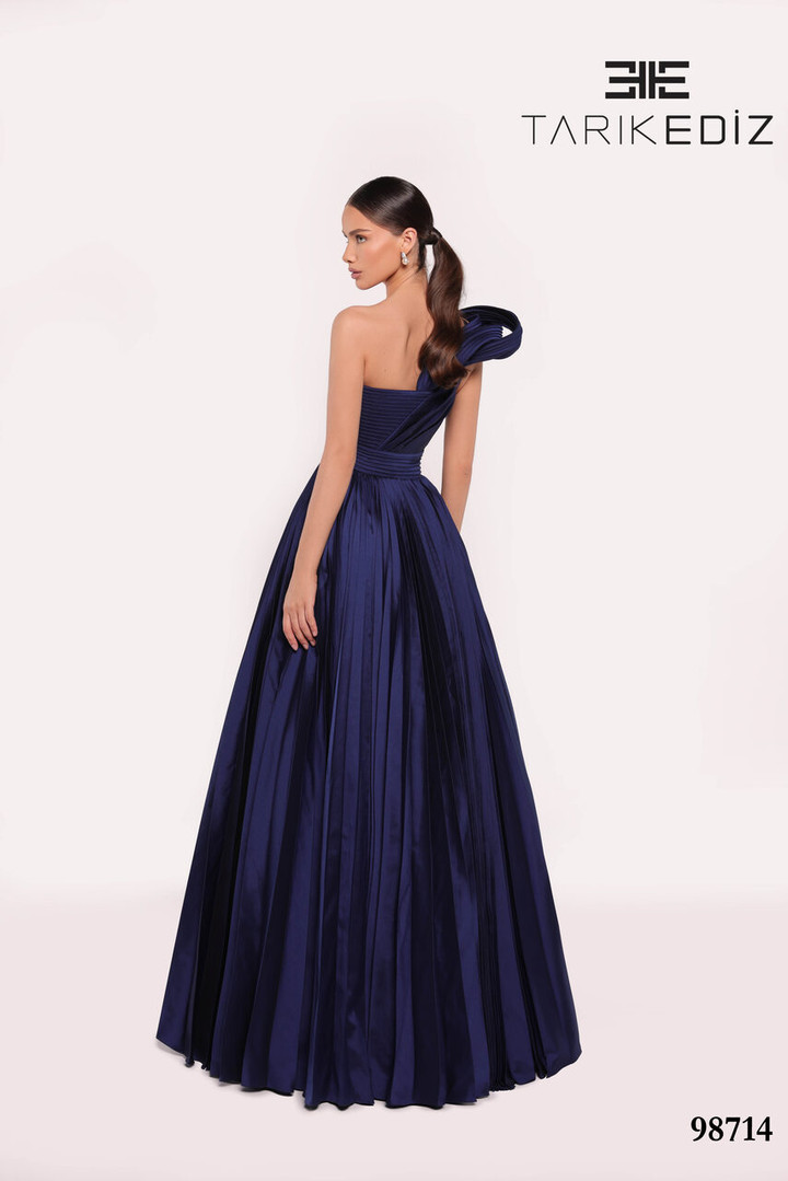 Tarik Ediz 98714 Taffeta Asymmetric Neck One Shoulder Dress